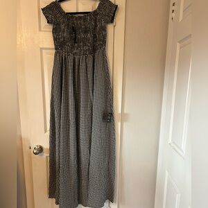 Black and White Gingham Maxi Dress